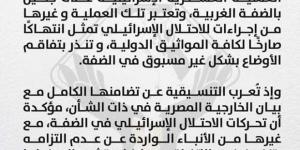 تنسيقية شباب الأحزاب والسياسيين تدين العملية العسكرية الإسرائيلية في الضفة الغربية - اخبارك الان