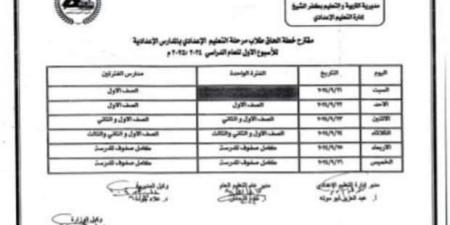 جدول إلحاق المرحلة الإعدادية محافظة كفر الشيخ 2024 - 2025 - اخبارك الان