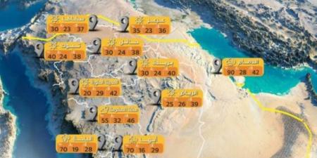 حالة الطقس اليوم السبت على مناطق المملكة - اخبارك الان