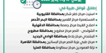 انطلاق 7 قوافل طبية في المحافظات ضمن «حياة كريمة» اليوم.. اعرف الأماكن - اخبارك الان