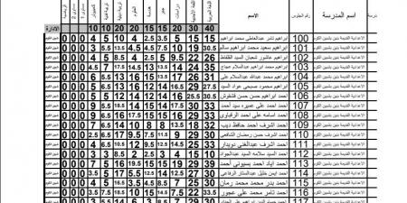 17.62% رسوب في نتيجة الشهادة الاعدادية بالمنوفية بعد اعتمادها.. النتيجة بي دي إف - اخبارك الان