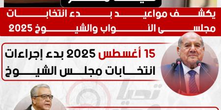 بدء انتخابات مجلسى النواب والشيوخ 2025 في شهرى أغسطس ونوفمبر - اخبارك الان