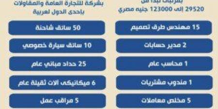 مرتبات تصل لـ 123 ألف جنيه.. «العمل» توفر وظائف في دولة عربية (التخصصات والشروط) - اخبارك الان