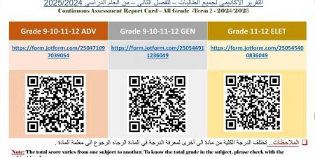 مدارس: نتائج الطلاب في التقويم الأول للفصل الثاني عبر "الباركود" - اخبارك الان