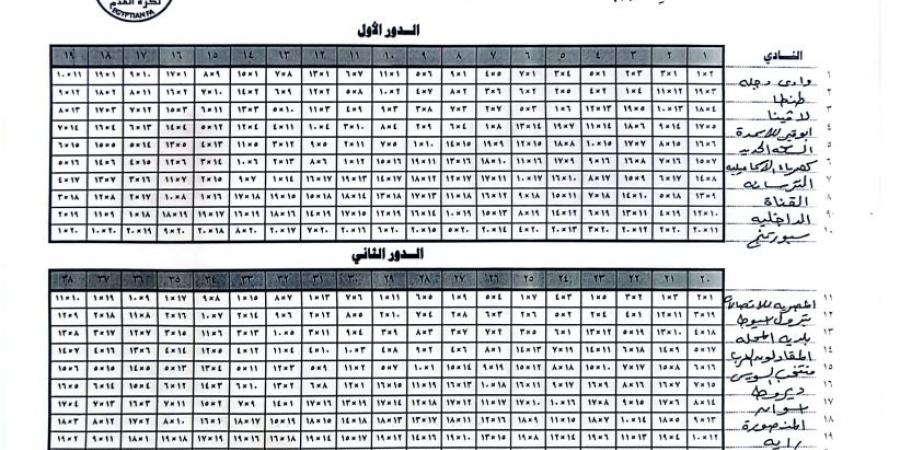 جدول مباريات طنطا في دوري المحترفين موسم 2024-2025 - اخبارك الان