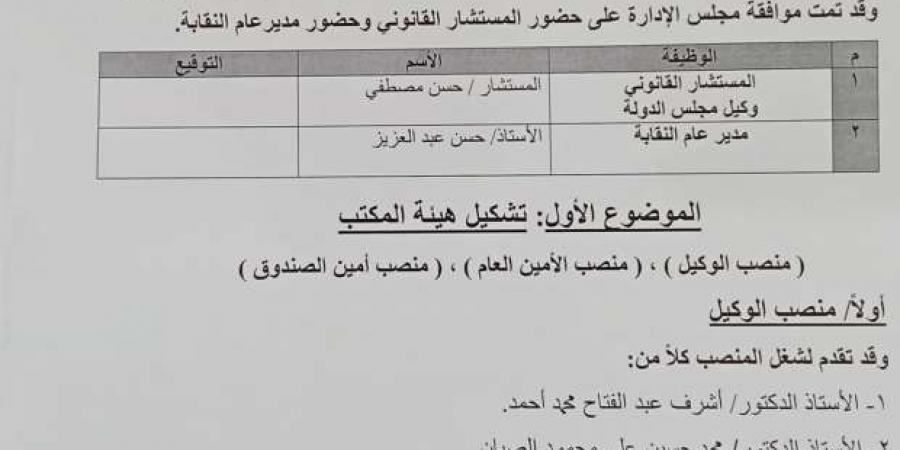 القائمة الكاملة لمقرري اللجان والشعب في نقابة «التشكيليين» - اخبارك الان