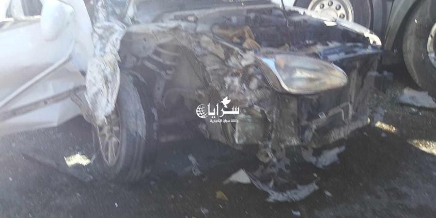 بالفيديو والصور .. (6) إصابات إثر حادث تصادم بالأغوار الشمالية - اخبارك الان