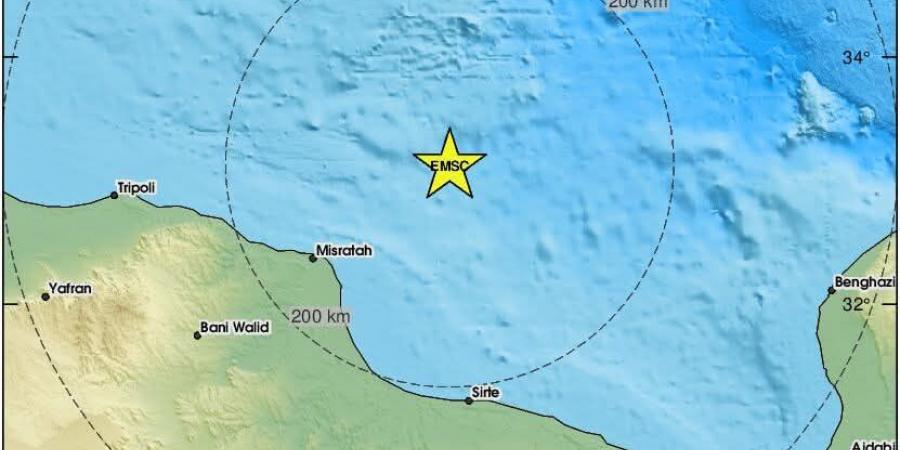 هزة أرضية بقوة 4.2 درجة تضرب شمال شرق مصراتة - اخبارك الان