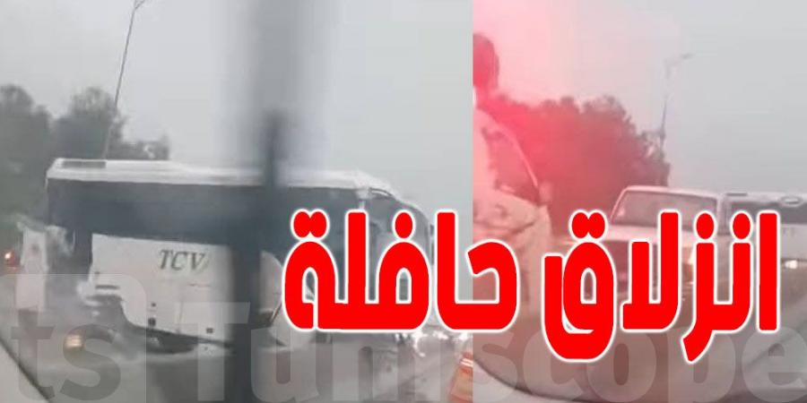 انزلاق حافلة في أريانة وتعطل حركة المرور - اخبارك الان