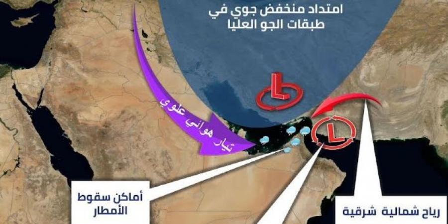 "الدولة" تتأثر بمنخفض جوي مع سقوط أمطار وتراجع الحرارة - اخبارك الان