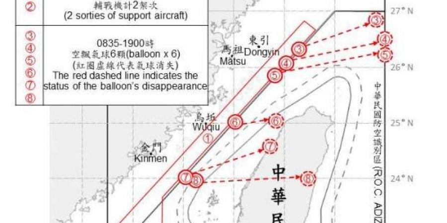 تسجيل أعلى عدد لمناطيد صينية فوق جزيرة تايوان - اخبارك الان