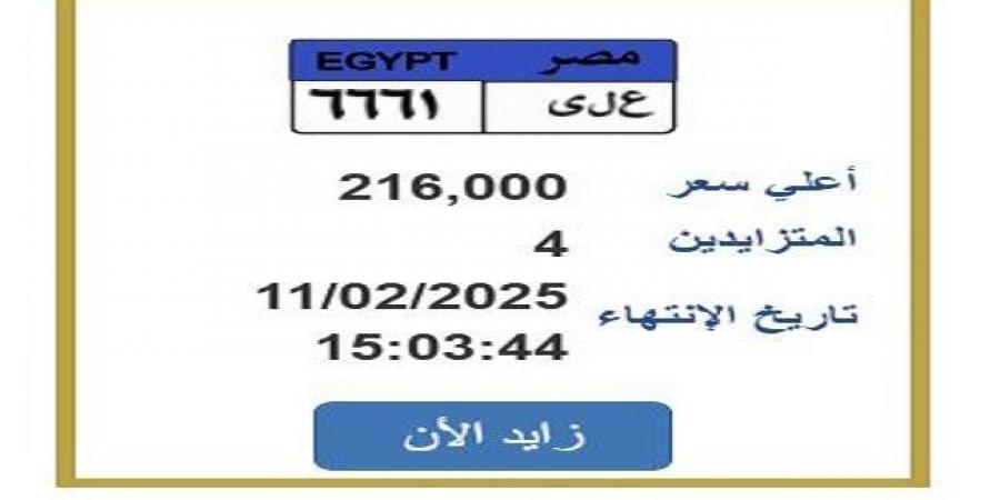 التزايد ينتهي غدًا.. «المرور» تطرح لوحة سيارة مميزة| اعرف الخطوات - اخبارك الان