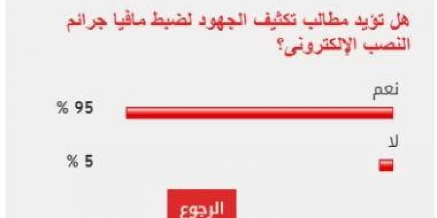 95% من القراء يطالبون بتكثيف حملات ضبط مافيا جرائم النصب الإلكترونى - اخبارك الان